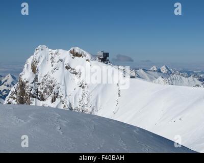 Bergstation Scex Rouge Stockfoto