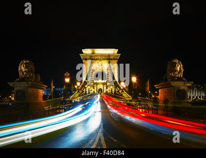 Széchenyi Kettenbrücke in Budapest, Ungarn Stockfoto