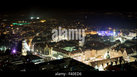 NightShot Stadt Leipzig, Deutschland Stockfoto