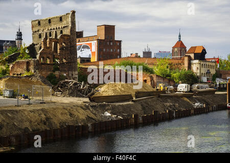 Ruinen auf Bleihofinsel Insel, Danzig, Polen Stockfoto