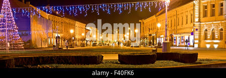 Panorama der Stadt Koprivnica Weihnachten Stockfoto