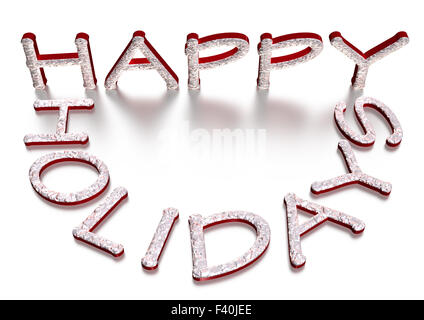 Dreidimensionale Inschrift Happy Holidays Stockfoto