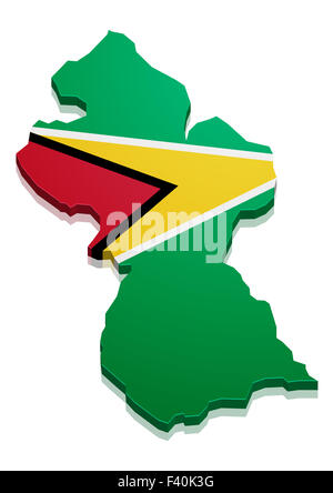 Karte von Guyana Stockfoto
