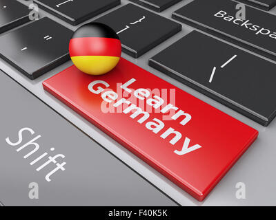 3D lernen Deutschland auf Computer-Tastatur. Stockfoto