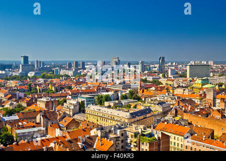 Zagreb-aerial Skyline-Dächer-Blick Stockfoto