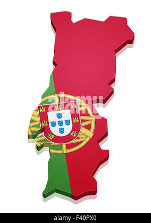 Landkarte Portugal Stockfoto