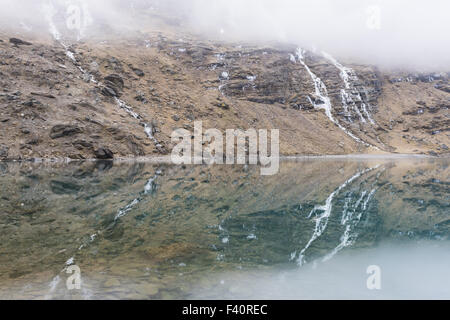 neblige Stimmung, Lappland, Schweden Stockfoto