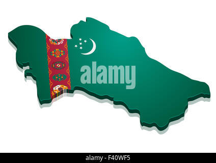 Landkarte Turkmenistan Stockfoto
