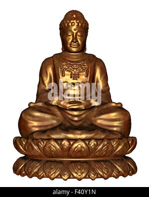 Goldene Buddha - 3D render Stockfoto