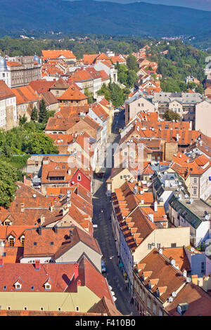 Zagreb-Radiceva Straße Luftbild Stockfoto