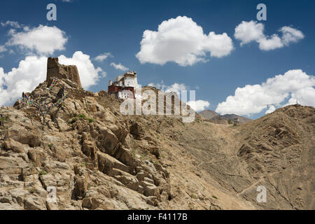 Indien, Jammu & Kashmir, Ladakh, Leh, Tsemos Lhama Goenkgang und Namgyal Tsemos, gesehen vom Palast Stockfoto