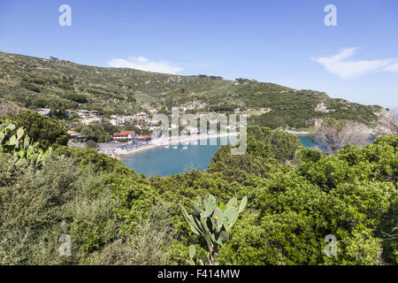 Mediterranen Strand Elba Cavoli, Italien Stockfoto