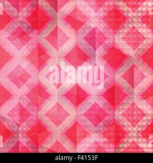 Grunge-Wallpaper mit abstrakten, geometrischen Ornament über Papierstruktur. Vektor-Mode-Hintergrund Stock Vektor