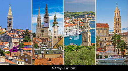 Herzlich Willkommen Sie in Kroatien, Städte-collage Stockfoto