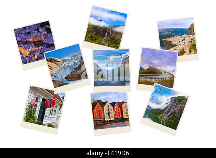 Stapel von Norwegen Reisen Aufnahmen Stockfoto