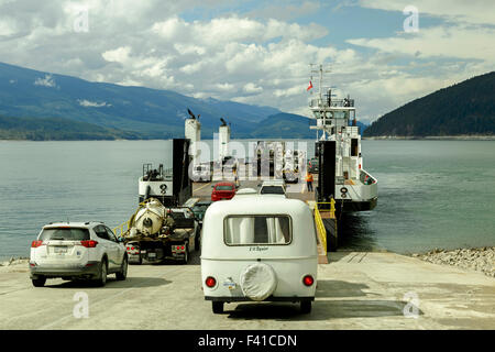 Galena Bay Ferry am Upper Arrow Lake, Columbia-Shuswap, British Columbia, Kanada, Nordamerika. Stockfoto