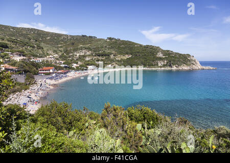 Mediterranen Strand Elba Cavoli, Italien Stockfoto