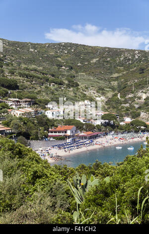 Mediterranen Strand Elba Cavoli, Italien Stockfoto