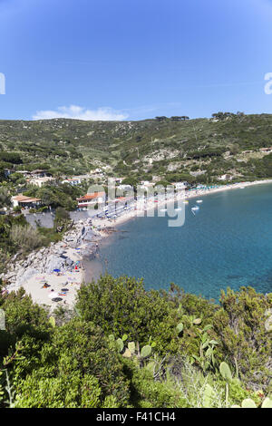 Mediterranen Strand Elba Cavoli, Italien Stockfoto