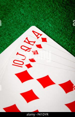 Diamanten Straight flush Stockfoto