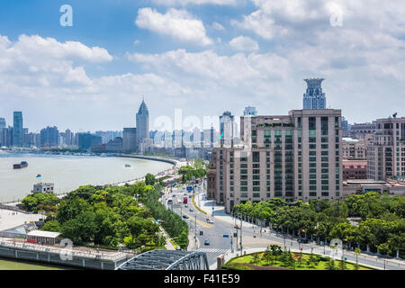 Shanghai Bund tagsüber Stockfoto