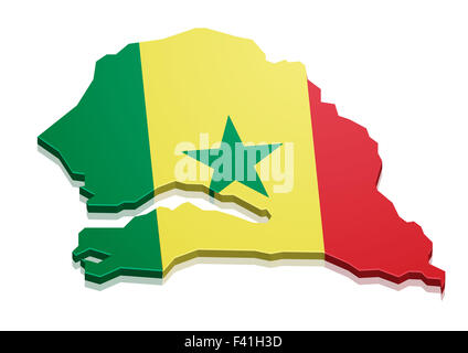 Karte von Senegal Stockfoto