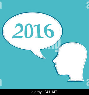 Menschen den Kopf Ikonen der Menschen mit Sprechblasen. Kommunikationskonzept Stockfoto