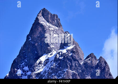 Gipfel von La Meije, Französische Alpen, Frankreich Stockfoto