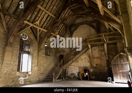 Großbritannien, England, Shropshire, Craven Arms, Stokesay Castle, Aula ursprünglichen Treppe zum Nordturm Stockfoto