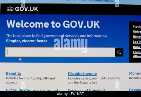 Gov.uk Webseite Stockfoto