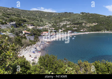 Mediterranen Strand Elba Cavoli, Italien Stockfoto