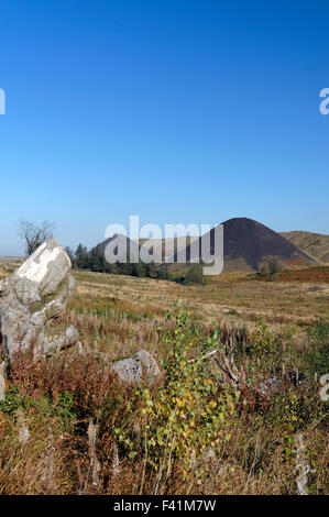 Zeche-Tipps aus der Llanbradach Zeche, Rhymney Valley in der Nähe von Caerphilly, South Wales, UK. Stockfoto