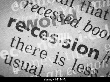 weltweite wirtschaftliche Rezession, Glossar, Makro Stockfoto