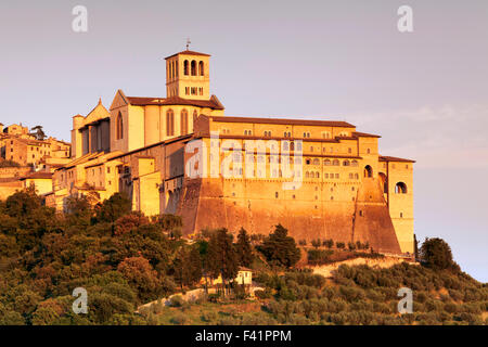 Basilika San Francesco, UNESCO Welt Kulturerbe Website, Assisi, Provinz Perugia, Umbrien, Italien Stockfoto