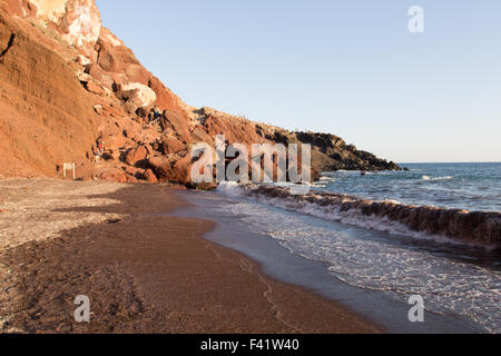 Red Beach-Santorini Stockfoto