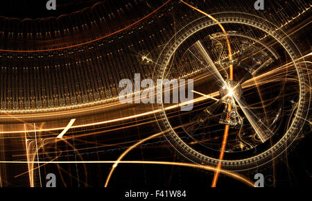 Alte Metall Zahnräder, Uhrwerk Stockfoto