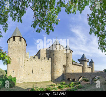 Grafenschloss, Château Comtal, Cité de Carcassonne, Languedoc-Roussillon, Frankreich Stockfoto