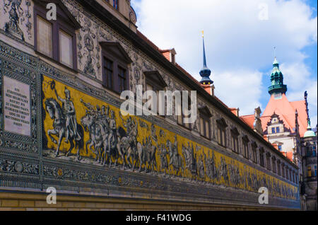 Dresden, Deutschland, Fürstenzug Wandbild Stockfoto