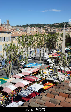 Markt Tag Place des Precheurs Aix-en-Provence Frankreich Stockfoto