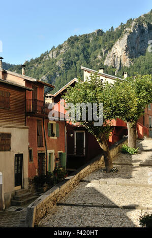 St-Martin-Vésubie, Stadt der Seealpen, kühle Sommerfrische in den Bergen in der Nähe von Côte d ' Azur, Französische Alpen, Frankreich Stockfoto