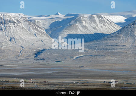 winterliche Landschaft westlich von Akureyri Stockfoto
