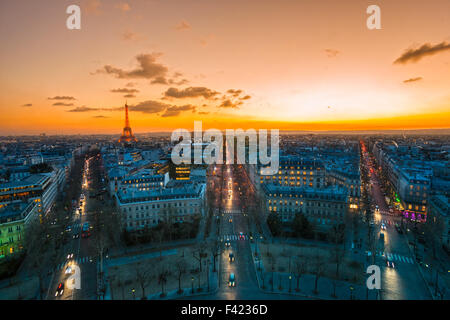 Blick vom Arc de Triomphe, Paris. Stockfoto