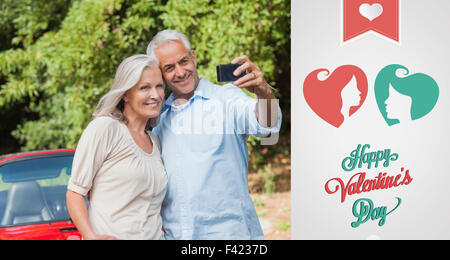Zusammengesetztes Bild von niedlichen Valentines paar Stockfoto