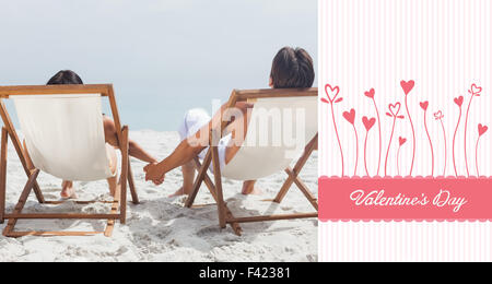 Zusammengesetztes Bild von niedlichen Valentines paar Stockfoto