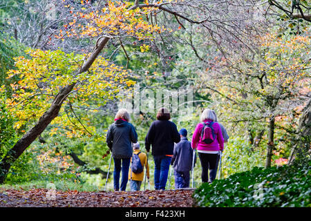 Wimbledon London, UK. 14. Oktober 2015. Wanderer in den frühen Morgenstunden in Wimbledon Common Credit: Amer Ghazzal/Alamy Live-Nachrichten Stockfoto