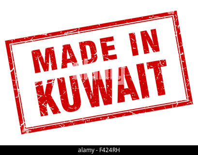 Kuwait rotes Quadrat Grunge Stempel gemacht Stockfoto