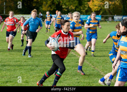 Frauen Rugby Union Club Niveau, Leamington Spa UK Stockfoto