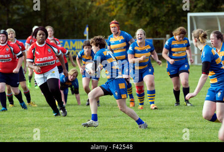 Frauen Rugby Union Club Niveau, Leamington Spa UK Stockfoto