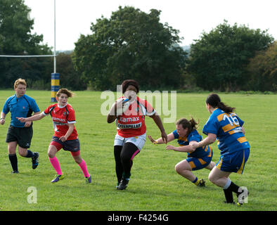 Frauen Rugby Union Club Niveau, Leamington Spa UK Stockfoto