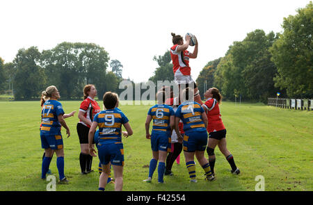 Frauen Rugby Union Club Niveau, Leamington Spa UK Stockfoto